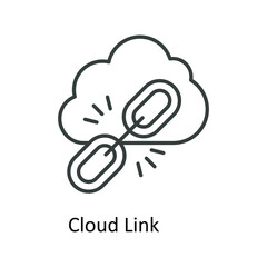 Cloud Link Vector  outline Icons. Simple stock illustration stock