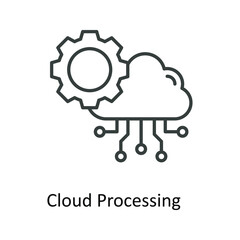 Cloud Processing Vector  outline Icons. Simple stock illustration stock