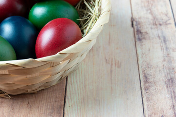easter eggs in a basket