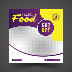 Fototapeta premium Restaurant Food Social Media Post Template