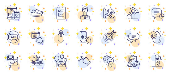 Obraz premium Outline set of Businessman person, Prescription drugs and Puzzle options line icons for web app. Include Statistic, Drag drop, Finance pictogram icons. Difficult stress, Swipe up. Vector
