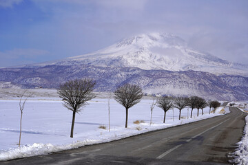 winter landscape in the hasan mountain aksaray  hasan dağı      