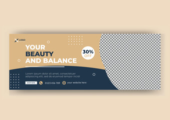 Creative and modern beauty care facebook cover and web banner template 