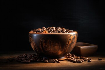 Fototapeta na wymiar Vibrant and Dynamic Coffee Beans with Creative Lighting and Composition