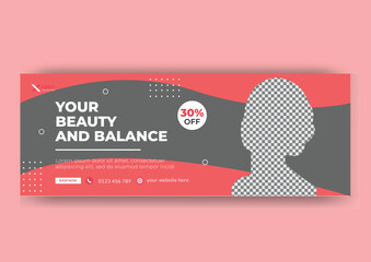 Beauty spa salon Facebook cover design and web banner template