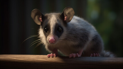 beautiful realistic opossum, generated by AI