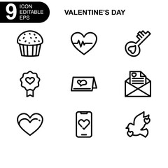 valentine's day icon or logo isolated sign symbol vector illustration - Collection of high quality black style vector icons