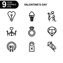 valentine's day icon or logo isolated sign symbol vector illustration - Collection of high quality black style vector icons