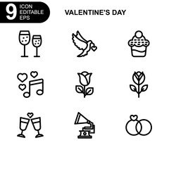 valentine's day icon or logo isolated sign symbol vector illustration - Collection of high quality black style vector icons