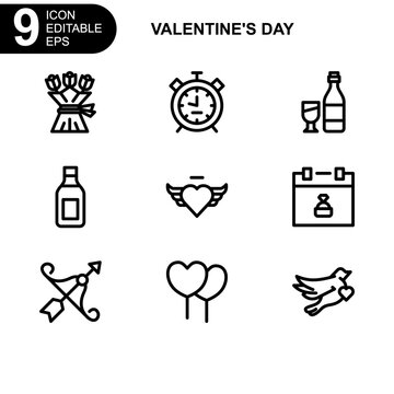 valentine's day icon or logo isolated sign symbol vector illustration - Collection of high quality black style vector icons