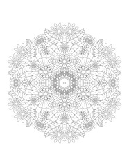 Hand-Drawn Abstract Henna Mendie Flowers Doodle Vector Illustration Design Element. Decoration in ethnic oriental, Indian style. Flower Mandalas. Vintage decorative elements. Oriental pattern