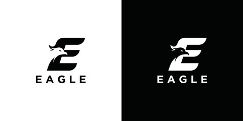 letter E logo vector eagle logo design