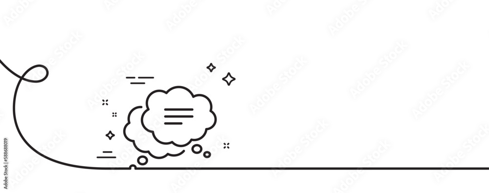 Aufkleber text message line icon. continuous one line with curl. chat comment sign. comic speech bubble symbol