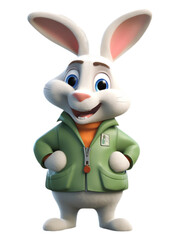 Fototapeta na wymiar Rabbit IP character design 3D anthropomorphic image