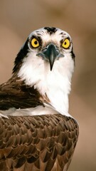 Closeup of an Osprey looking into the camera