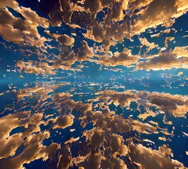 Digital illustration of a blue sky with clouds.
