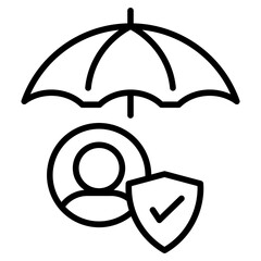 personal insurance with an umbrella and a man symbol