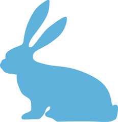 Easter Day Bunny Flat Silhouette Hand Drawn Illustration