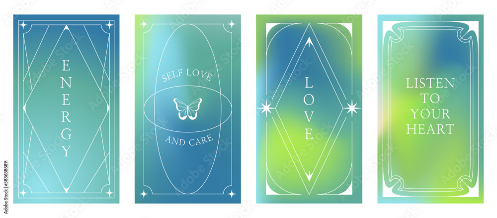 Aufkleber vector set of design elements and illustrations in simple minimalist linear style - self care and lo