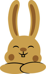 Easter Day Bunny Flat Hand Drawn Illustration