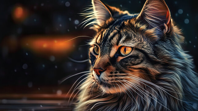 Stunning illustrations of Maine Coon cats that capture your attention