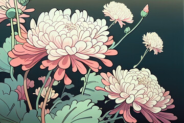 Flower drawing illustration