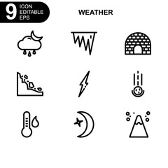 weather icon or logo isolated sign symbol vector illustration - Collection of high quality black style vector icons