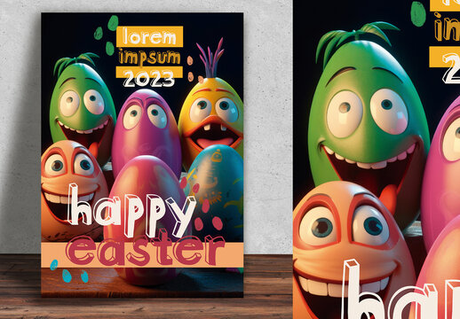 Happy Easter Poster Generated With AI