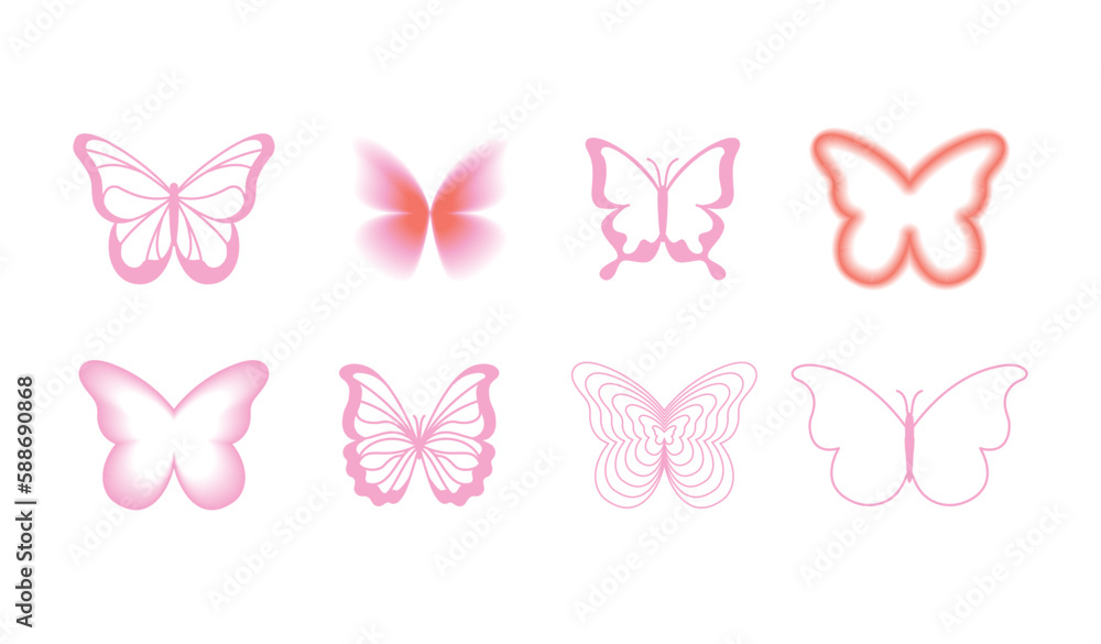 Aufkleber vector set of design elements and illustrations in simple minimalist linear style - self care and lo