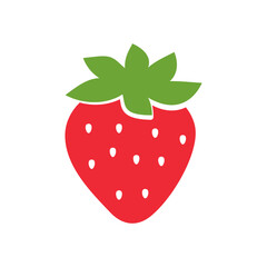 red strawberry fruit and green leaves Sweet fruit gives a refreshing summer treat.