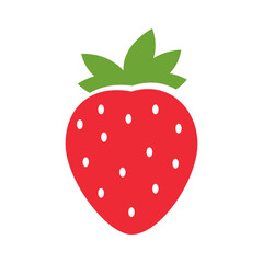 red strawberry fruit and green leaves Sweet fruit gives a refreshing summer treat.