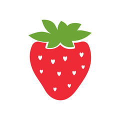 red strawberry fruit and green leaves Sweet fruit gives a refreshing summer treat.