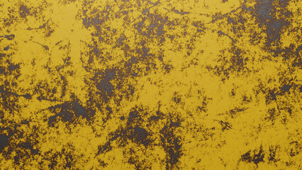 Yellow grunge metal surface of steel texture background
