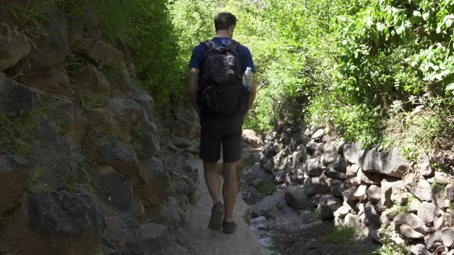 Person Hiking in Imlil, Morocco