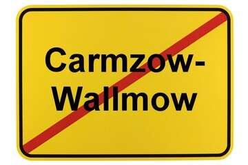Illustration eines Ortsschildes der Gemeinde Carmzow-Wallmow in Brandenburg
