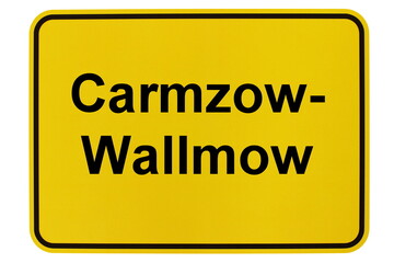 Illustration eines Ortsschildes der Gemeinde Carmzow-Wallmow in Brandenburg