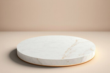 Beige Marble Minimalism Modern Natural Eco Aesthetics Cosmetics Beauty Product Mockup Generative AI