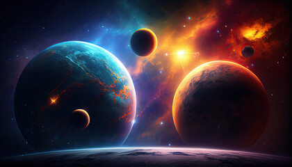 planets in space