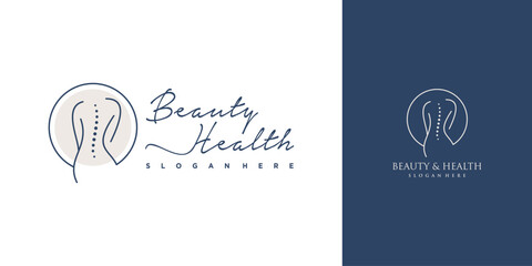Woman health logo design concept for beauty life
