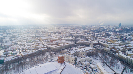 View of the city in winter, Vilnius, Lithuania