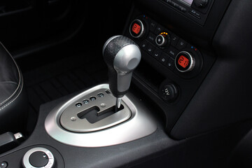 Car gear stick on parking mode, Mechanism of switching modes of automatic transmission car.