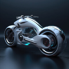 motorcycle engine 3d xray blue transparent, concept bike, AI generated