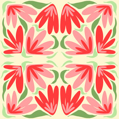 Artistic seamless bright pattern with abstract flowers. Print for cover, fabric, textile, background. Vector illustration