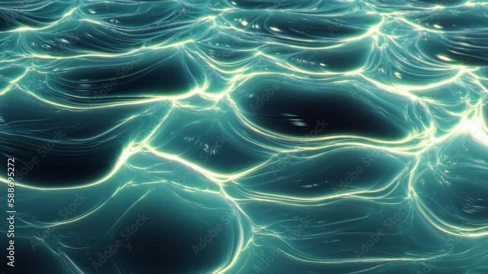Poster wavy surface with glowing light effects. dynamic visuals. abstract