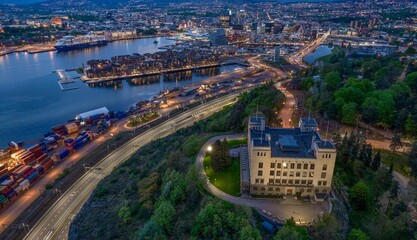 The beautiful Bjorvika in Oslo by night