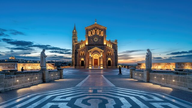 The beautiful Sanctuary of Ta Pinu on Gozo, Malta