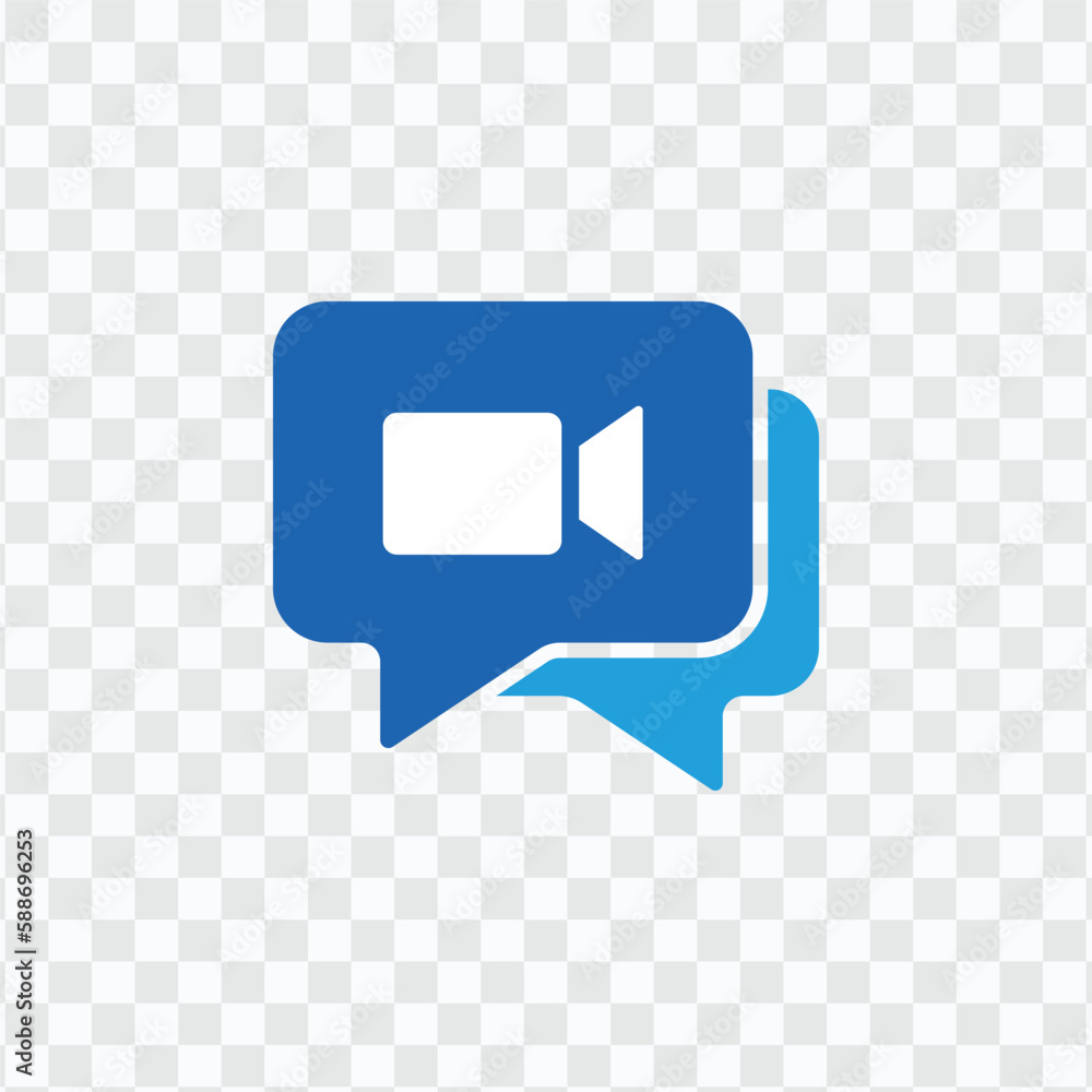 Poster video call icon set for conferencing and chat ui. transparent buttons with modern design for video c