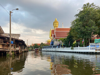 Chao Phraya River by boat and canals of Bangkok