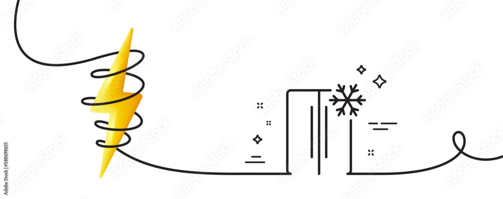 Aufkleber two-chamber refrigerator line icon. continuous one line with curl. fridge with snowflake sign. freez
