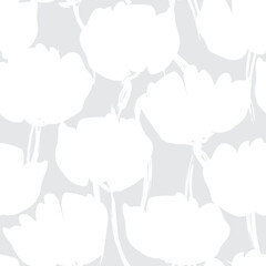Monochrome Abstract Floral Seamless Pattern Design